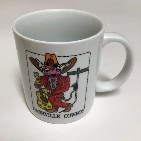 Nashville Tennessee COWboy Coffee Mug Tea Cup Guitar Boots Music City TN Vintage - Picture 6 of 9